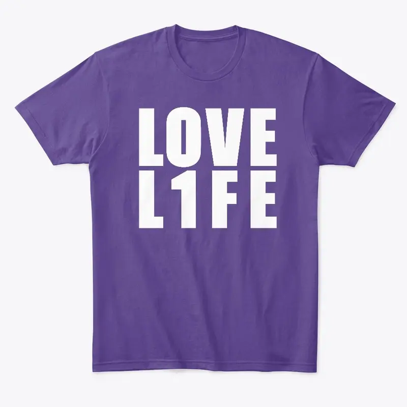 LOVE L1FE BIG TEXT WHITE 